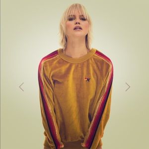 Aviator Nation Velour Hoodie in Gold ☀️